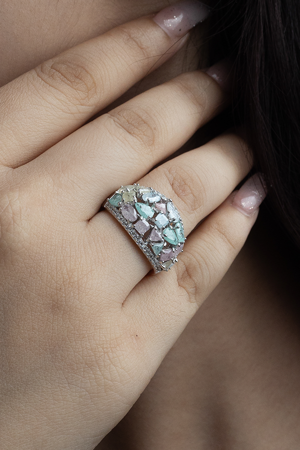 Adjustable Round Haze Ring