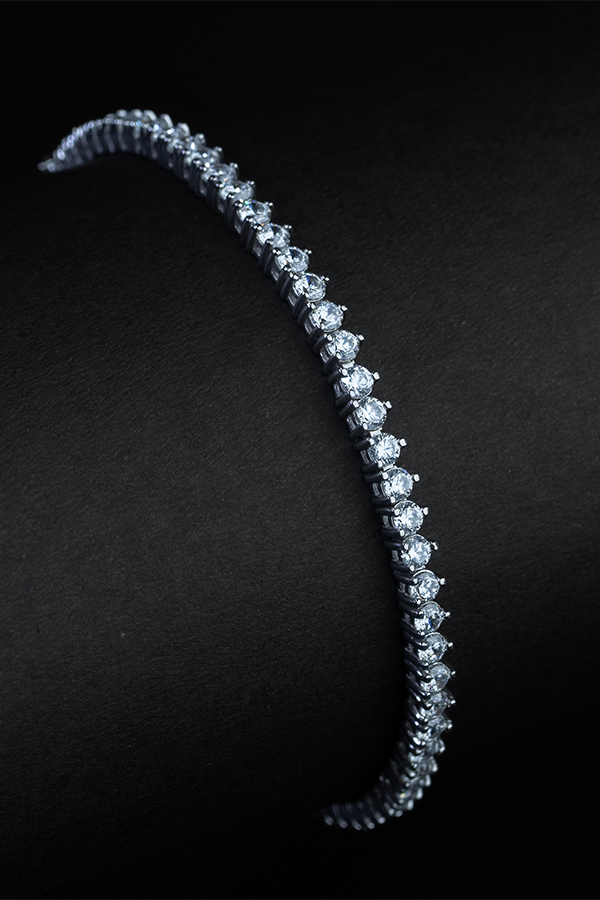Sleek Tennis Pearl Bracelet