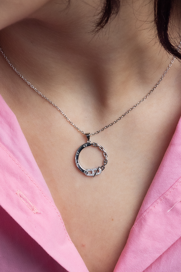 Locked Iced Silver Neckchain