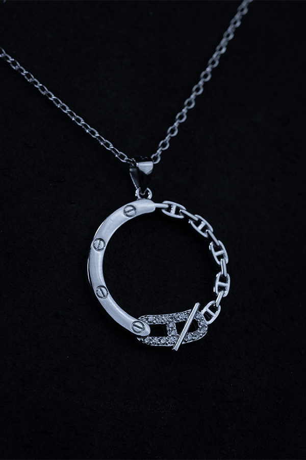 Locked Iced Silver Neckchain