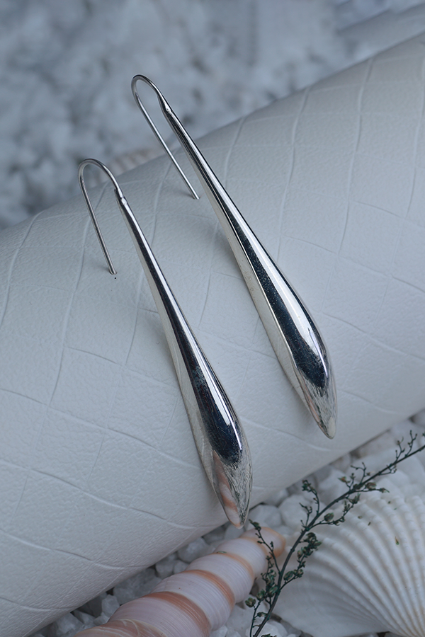 Dolphin silver hoops