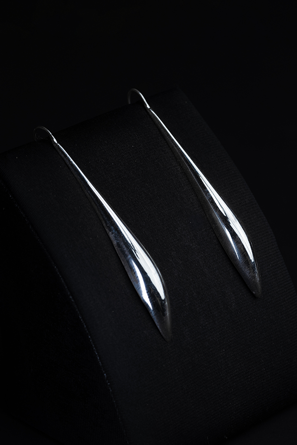 Dolphin silver hoops