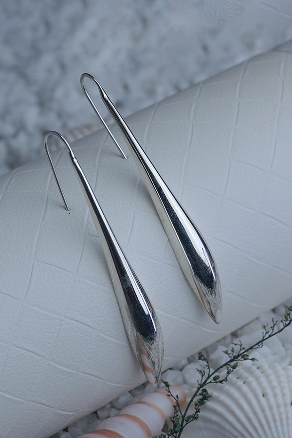 Dolphin silver hoops