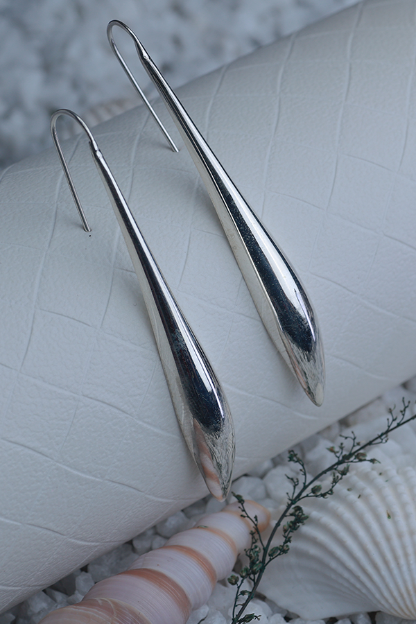 Dolphin silver hoops