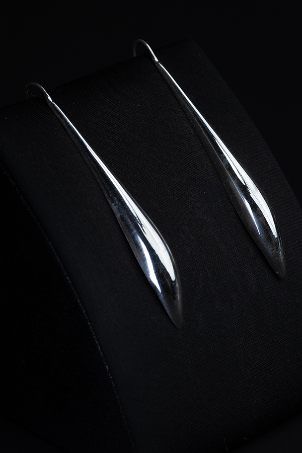 Dolphin silver hoops