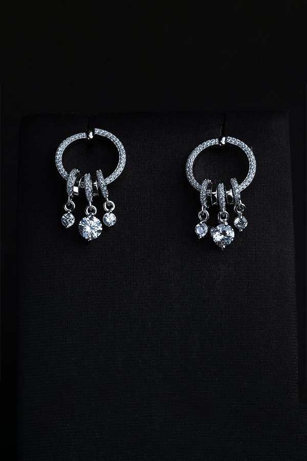 Infinity Pearl Silver Earrings