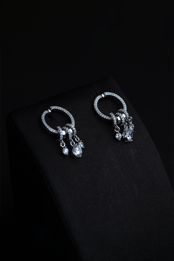 Infinity Pearl Silver Earrings