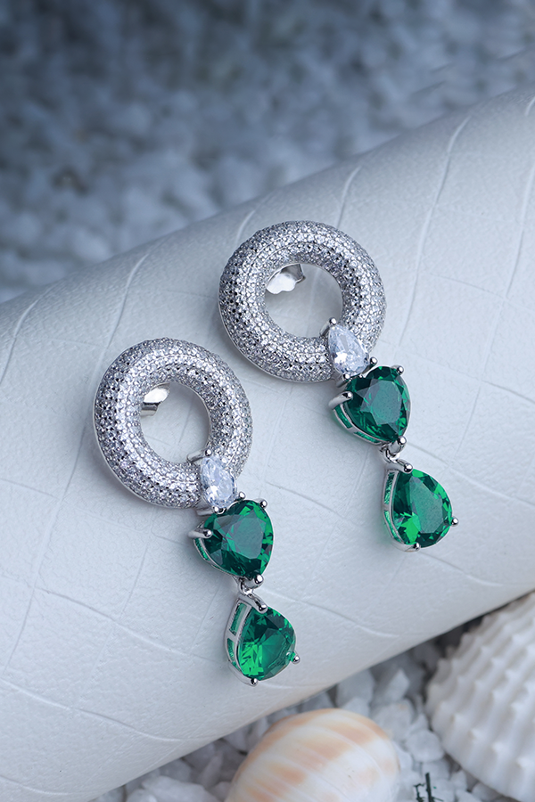 Heart-Shaped August Birthstone Earrings