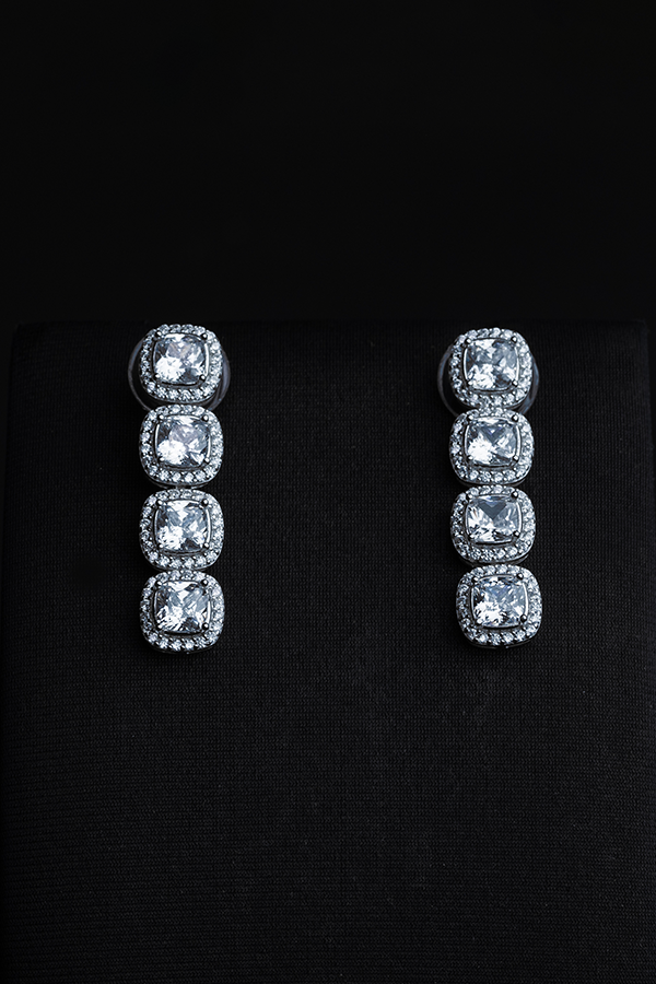Baguette-Cut Gemstone Earrings