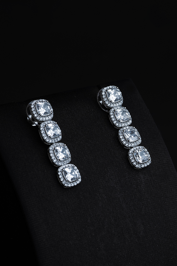 Baguette-Cut Gemstone Earrings