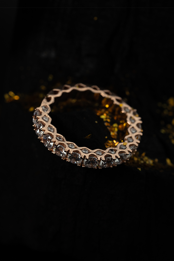Engraved love gem ring