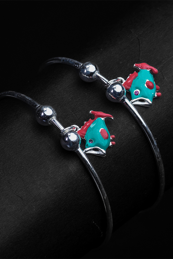 Evil Eye Silver Bangles