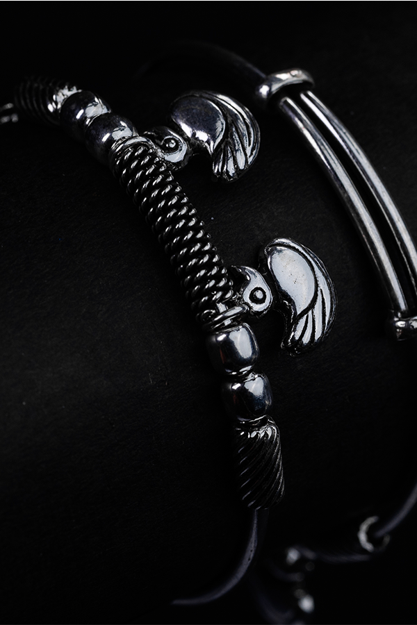 Duck Silhouette Silver Bangle