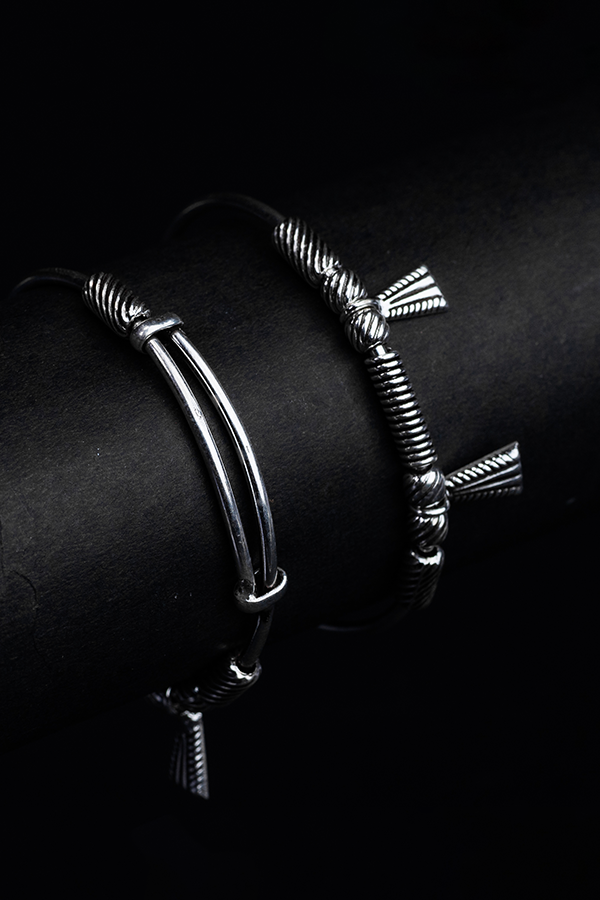 Bear Bell Silver Bangle