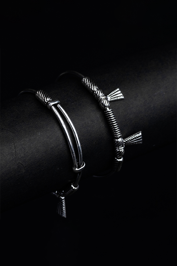 Bear Bell Silver Bangle