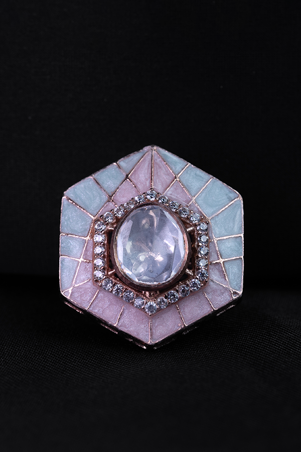 Muted polki ring