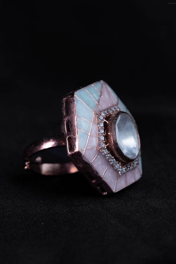 Muted polki ring