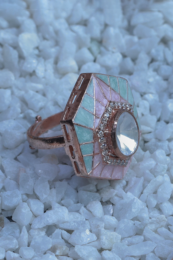 Muted polki ring