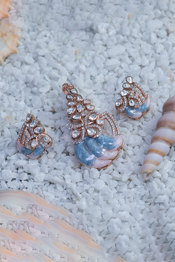 Pastel feather polki set