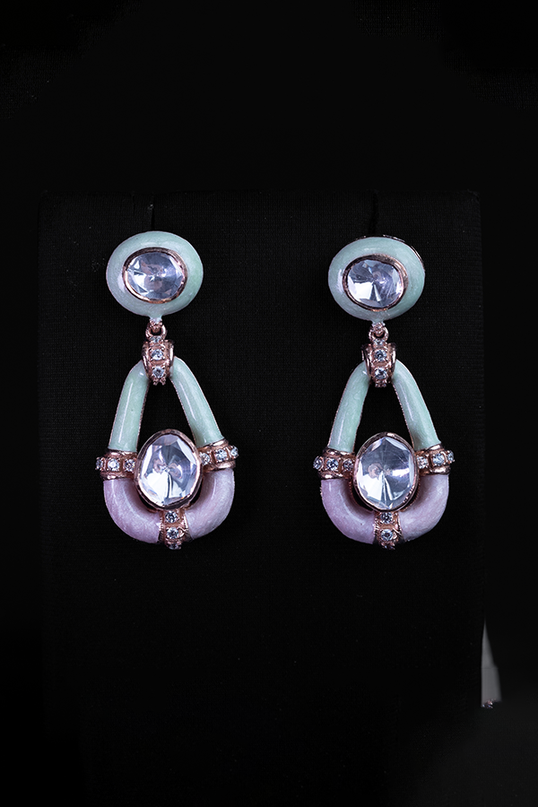 Pale drop polki hoops