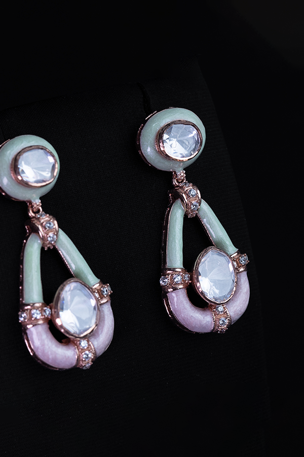 Pale drop polki hoops
