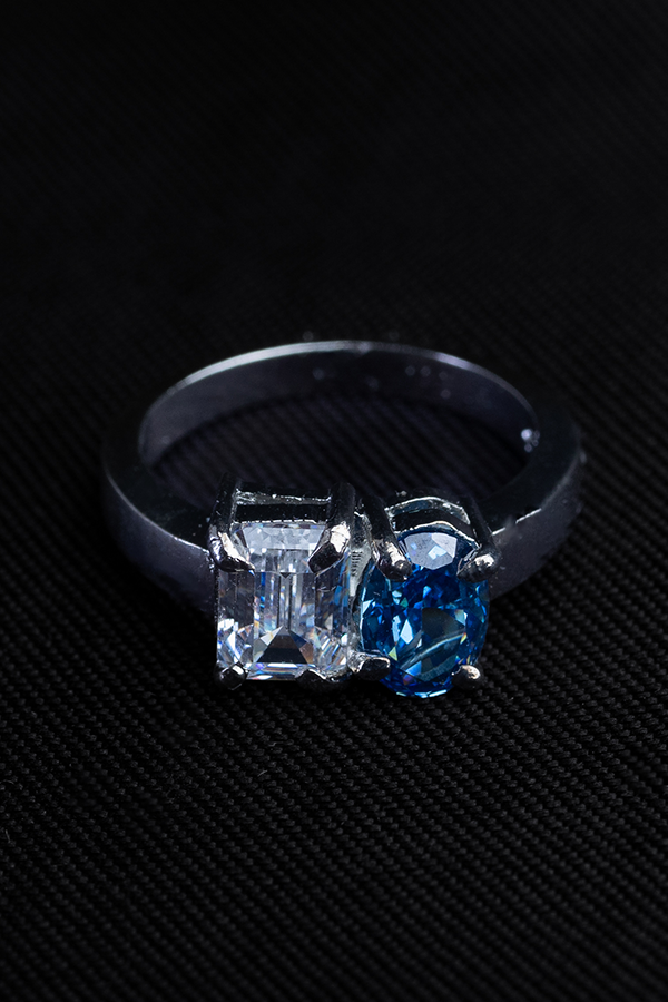Aqua chrome ring