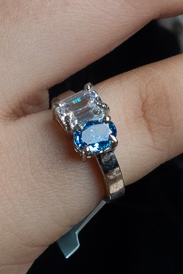 Aqua chrome ring