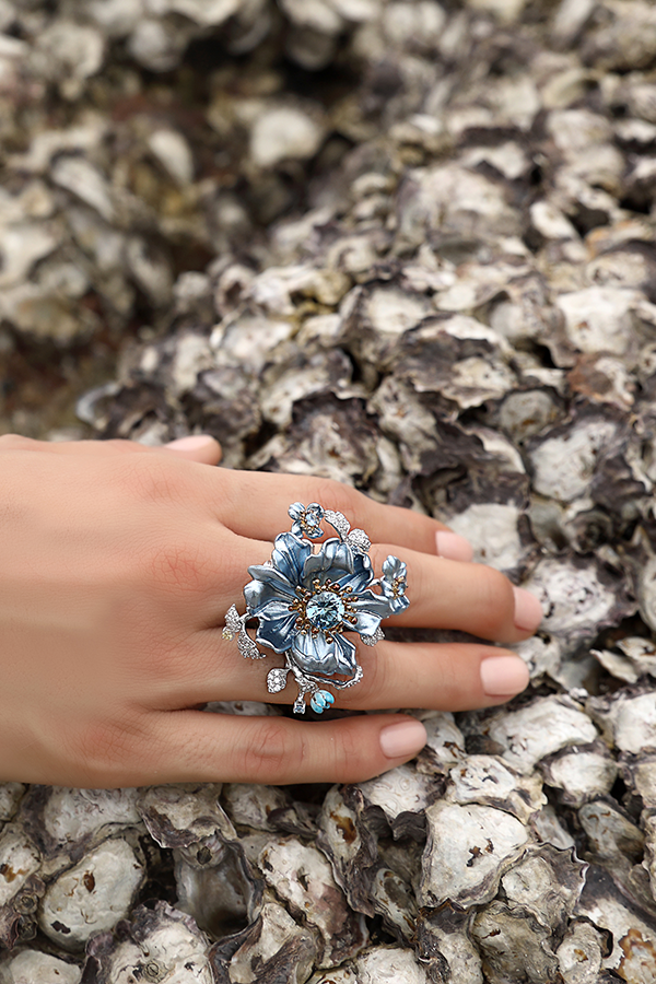 Azure Bloom Ring