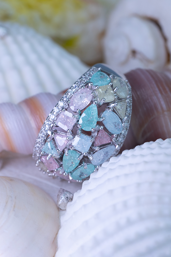 Adjustable Round Haze Ring