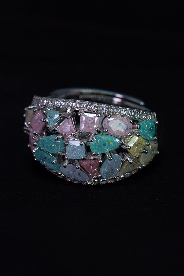 Adjustable Round Haze Ring