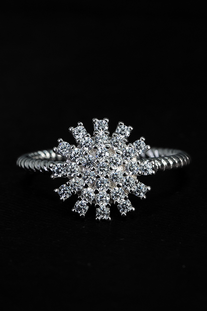 Floral daisy perl ring