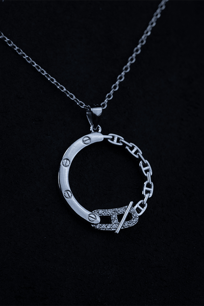 Locked Iced Silver Neckchain