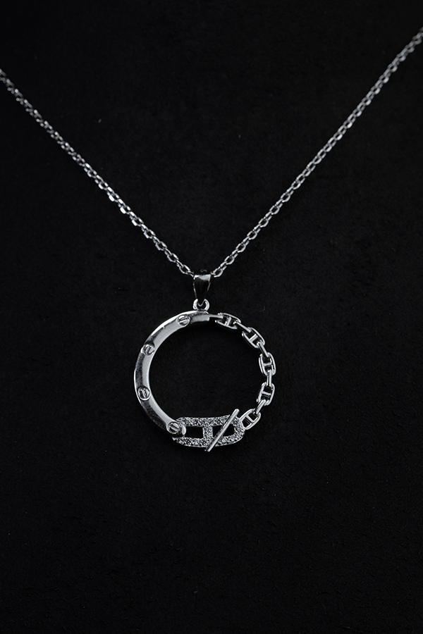 Locked Iced Silver Neckchain
