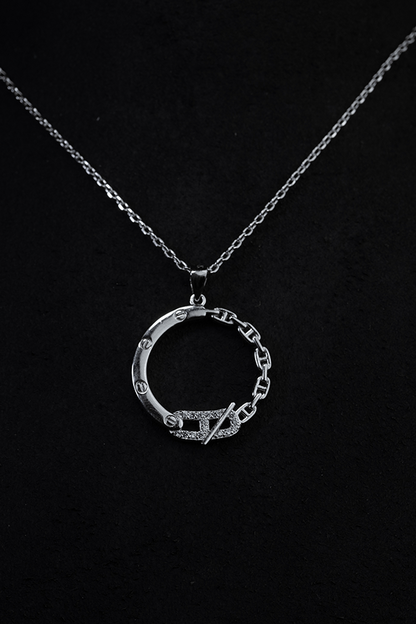 Locked Iced Silver Neckchain