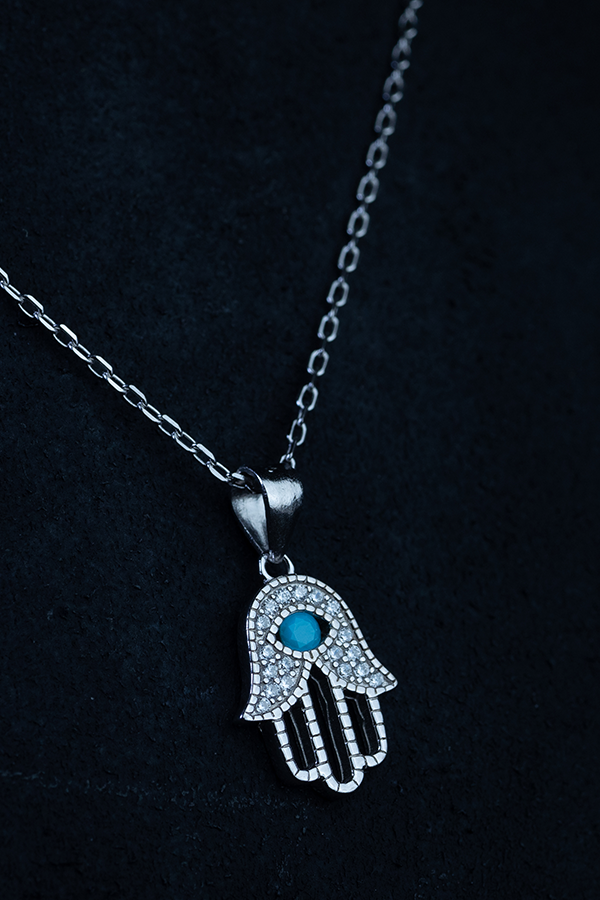 Teal Lotus Silver Neckchain