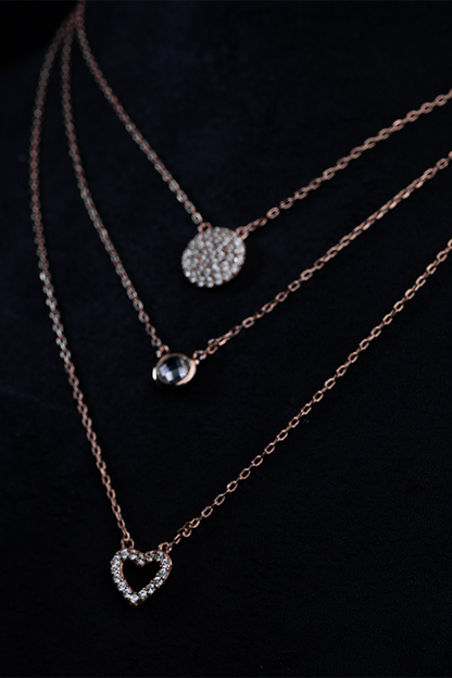 Multilayer Iced Heart Neckchain