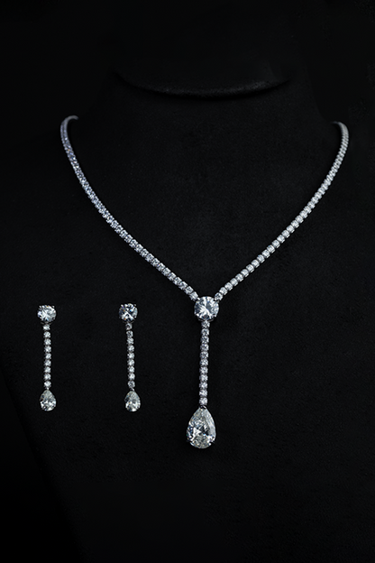 Rare drop gem silver set