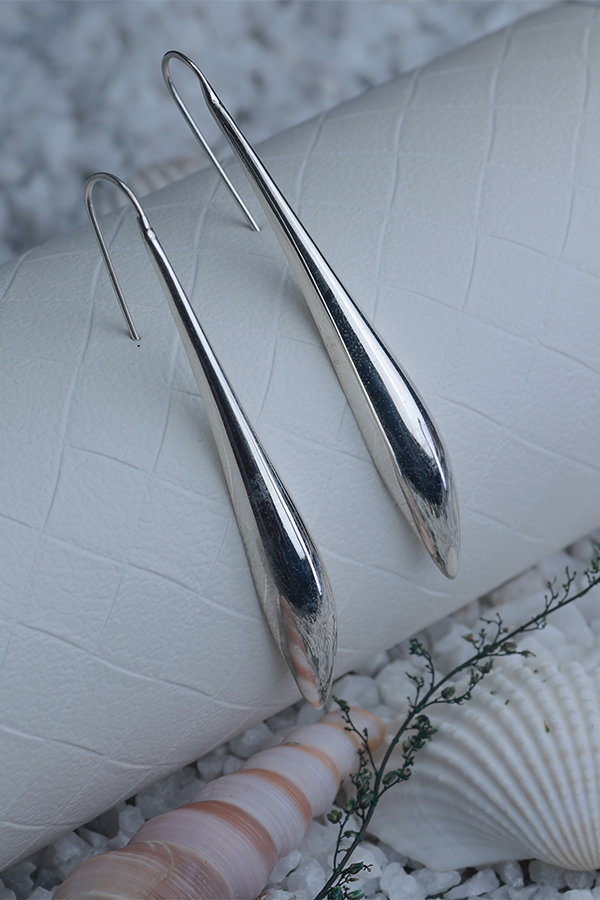 Dolphin silver hoops
