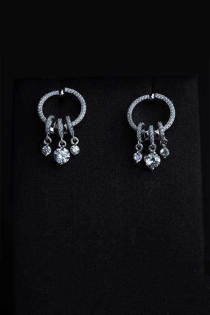 Infinity Pearl Silver Earrings