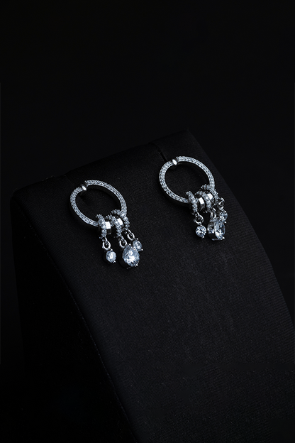 Infinity Pearl Silver Earrings