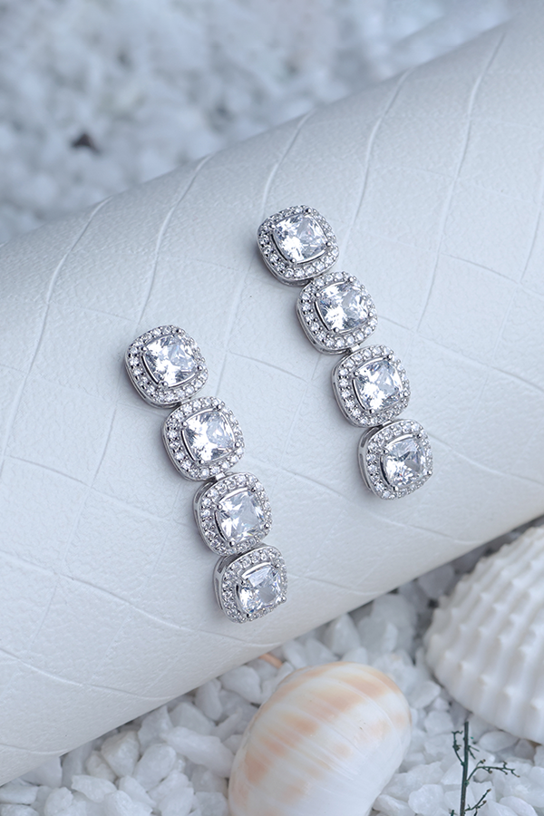 Baguette-Cut Gemstone Earrings