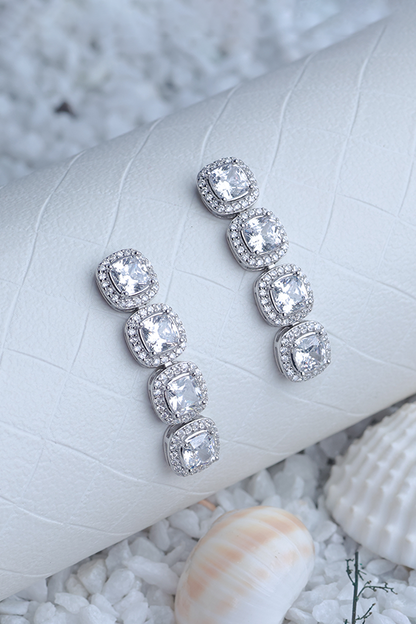 Baguette-Cut Gemstone Earrings