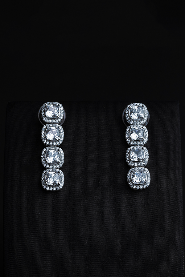 Baguette-Cut Gemstone Earrings