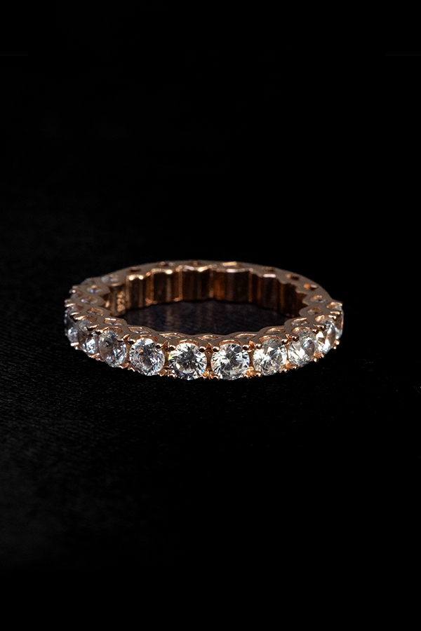 Engraved love gem ring