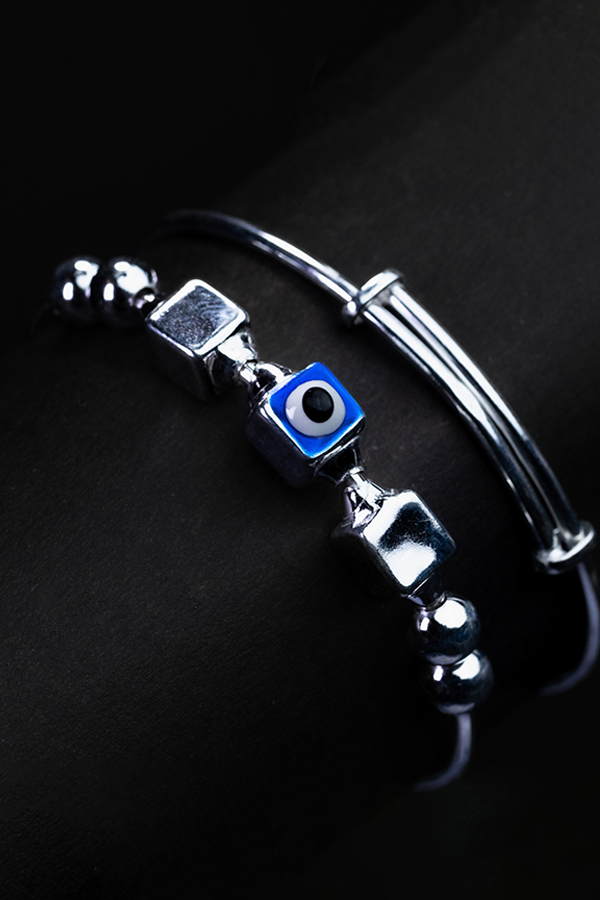 Evil Eye Silver Bangles