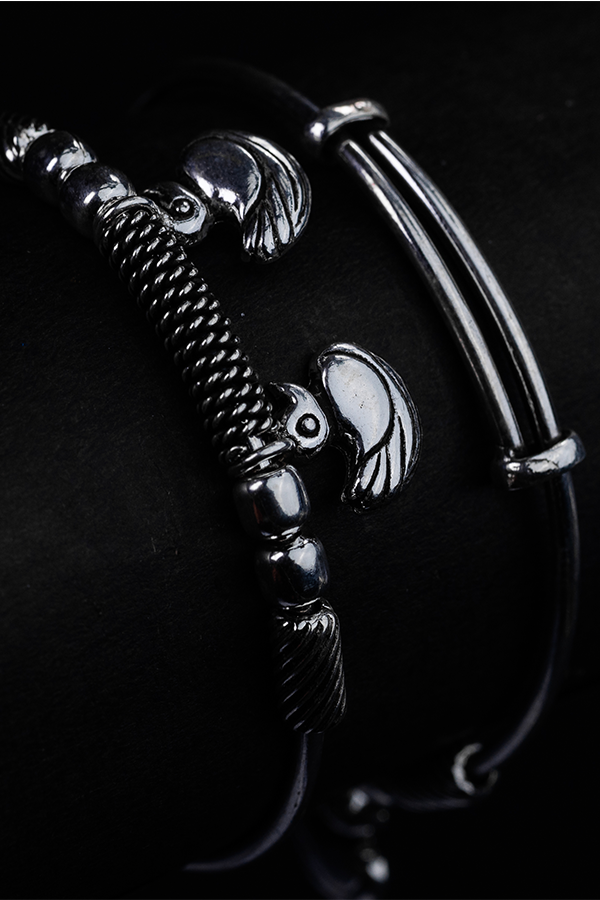 Duck Silhouette Silver Bangle
