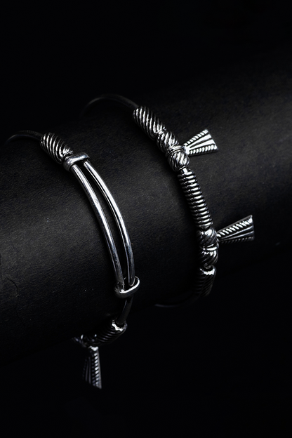 Bear Bell Silver Bangle
