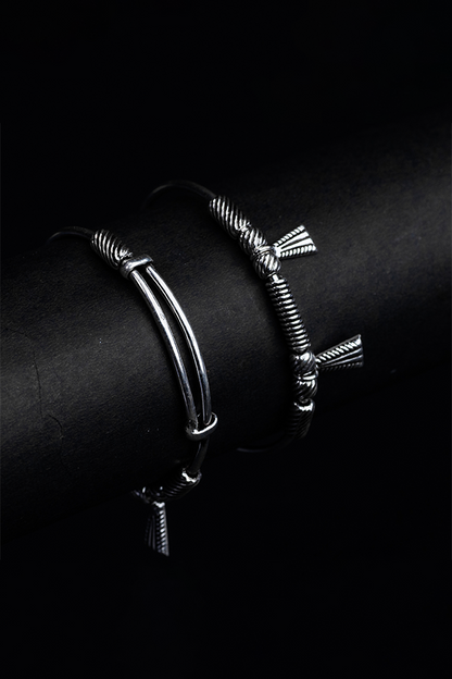 Bear Bell Silver Bangle