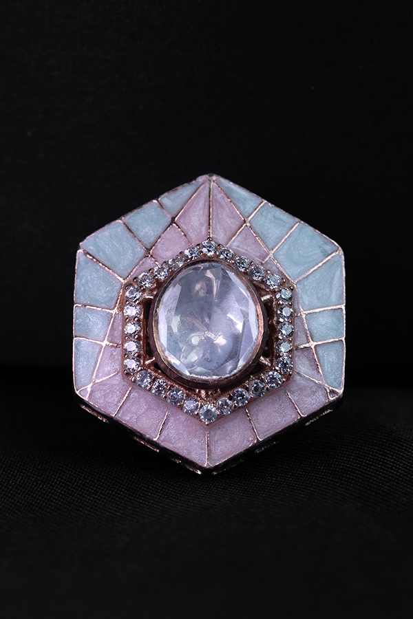 Muted polki ring