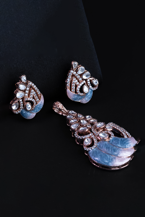 Pastel feather polki set